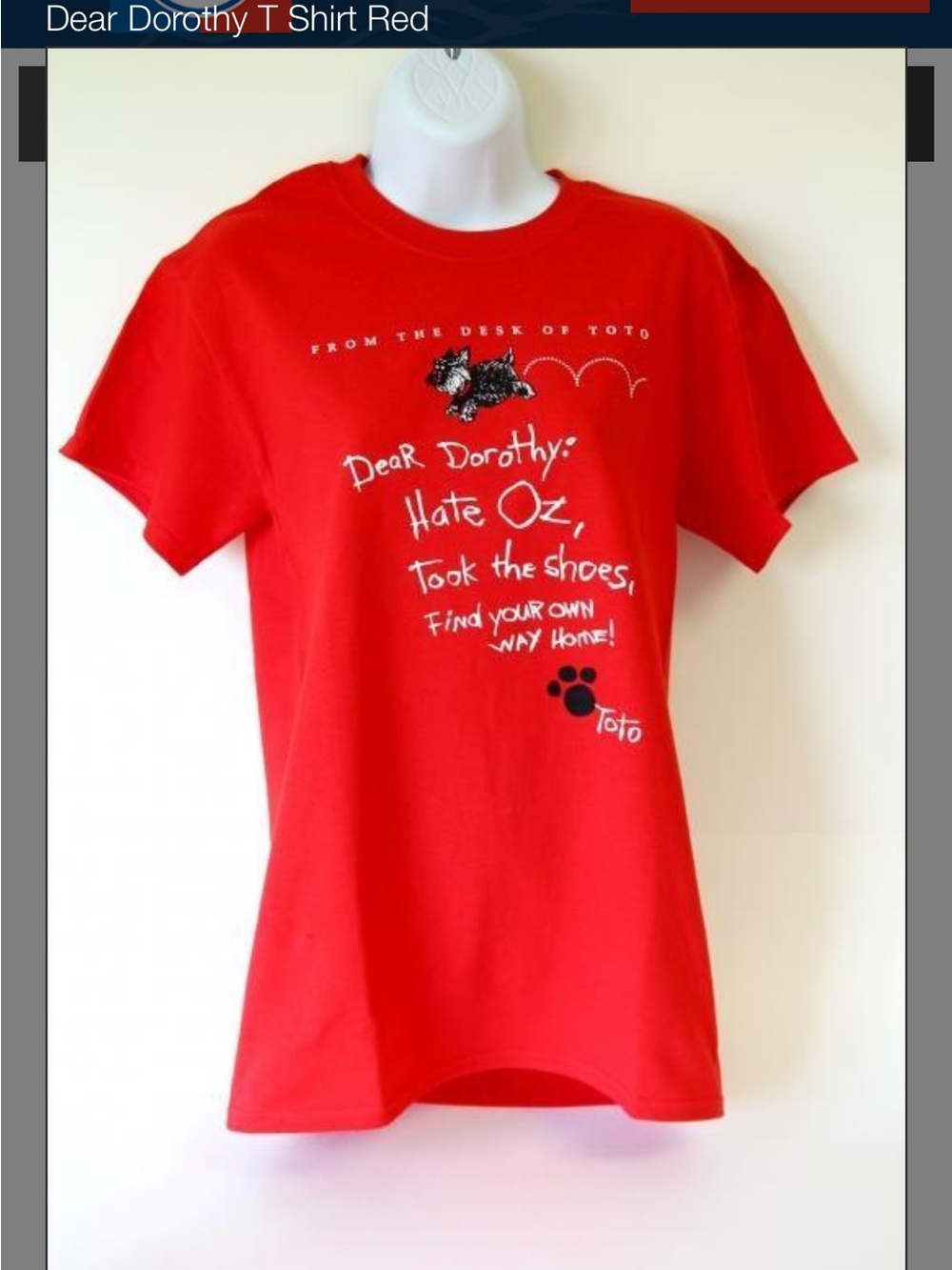 Red 'Dear Dorothy' Graphic Short Sleeve Tee